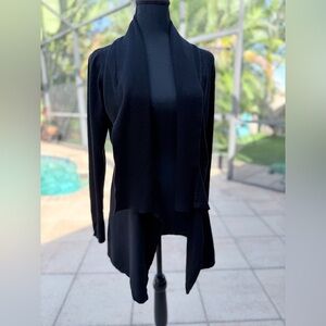 White House Black Market Black Open Front Knit Cardigan